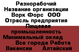 Разнорабочий › Название организации ­ Ворк Форс, ООО › Отрасль предприятия ­ Пищевая промышленность › Минимальный оклад ­ 27 000 - Все города Работа » Вакансии   . Алтайский край,Славгород г.